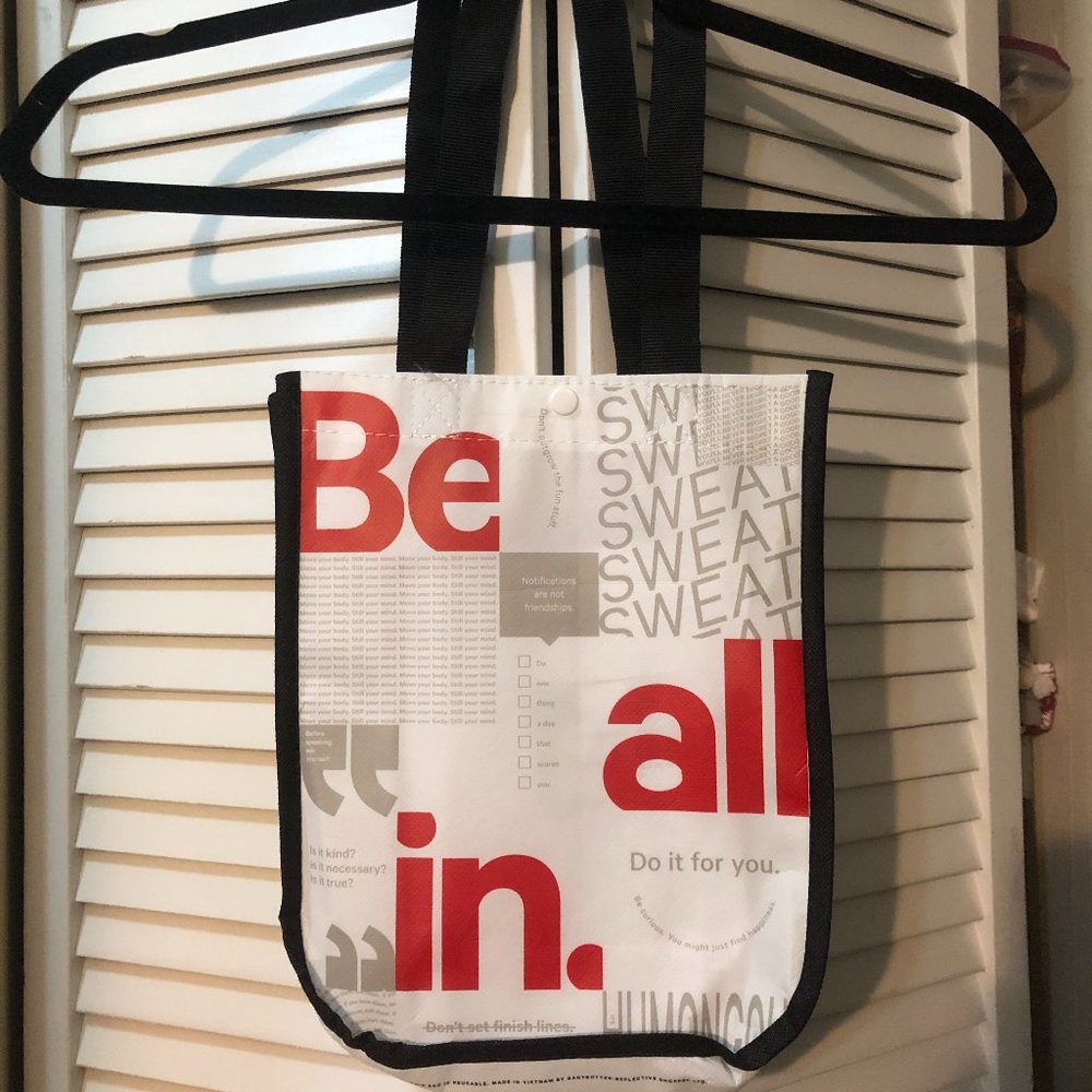 Lululemon Reuseable Shopping WHITE Bag LOGO tote